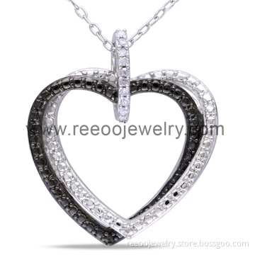 Simple Design Sterling Silver Heart Pendant Necklace, Fashion Jewelry (P055)